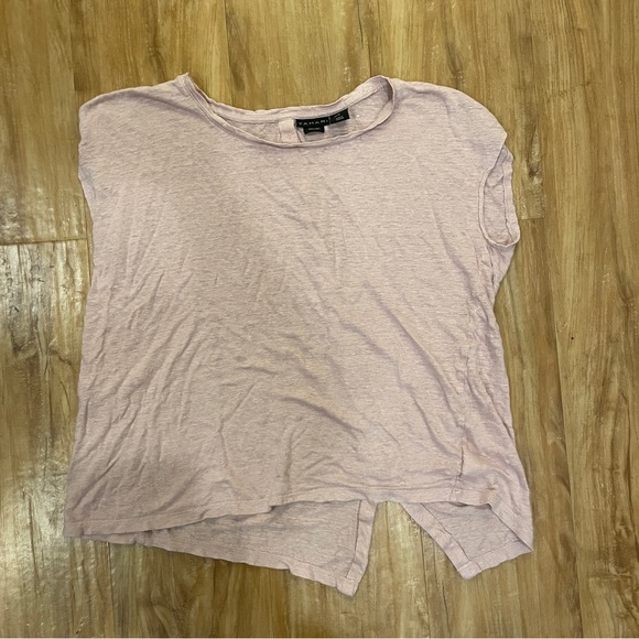 Tahari women’s Sleeveless Rose Pink Linen Top With Angled Buttons On Back, XL - Picture 5 of 7